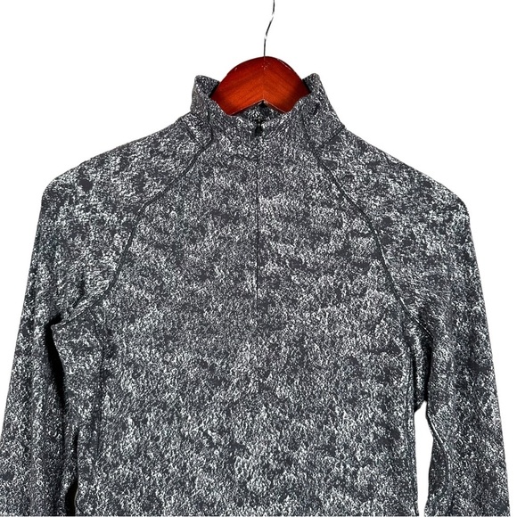 LULULEMON Outrun the Elements 1/2 Zip Pullover in Misted Jacquard Black White - Picture 9 of 15